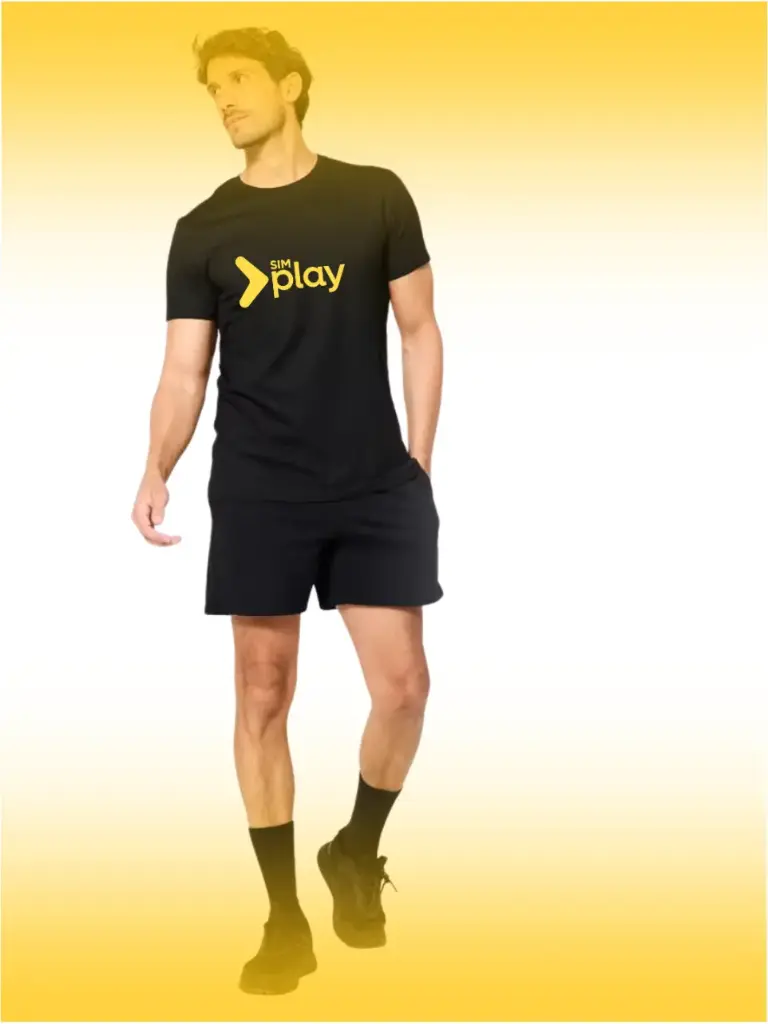 T-shirt nera uomo palestra SPORTEE 100 regular fit cotone simplay